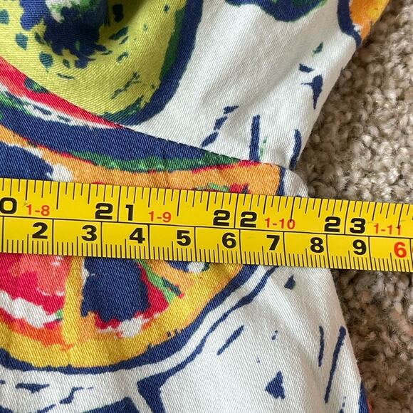 Briton Court Puff Sleeves Tiered Cotton Poplin Dress Fruits Print Sz Large NWT - Picture 16 of 16